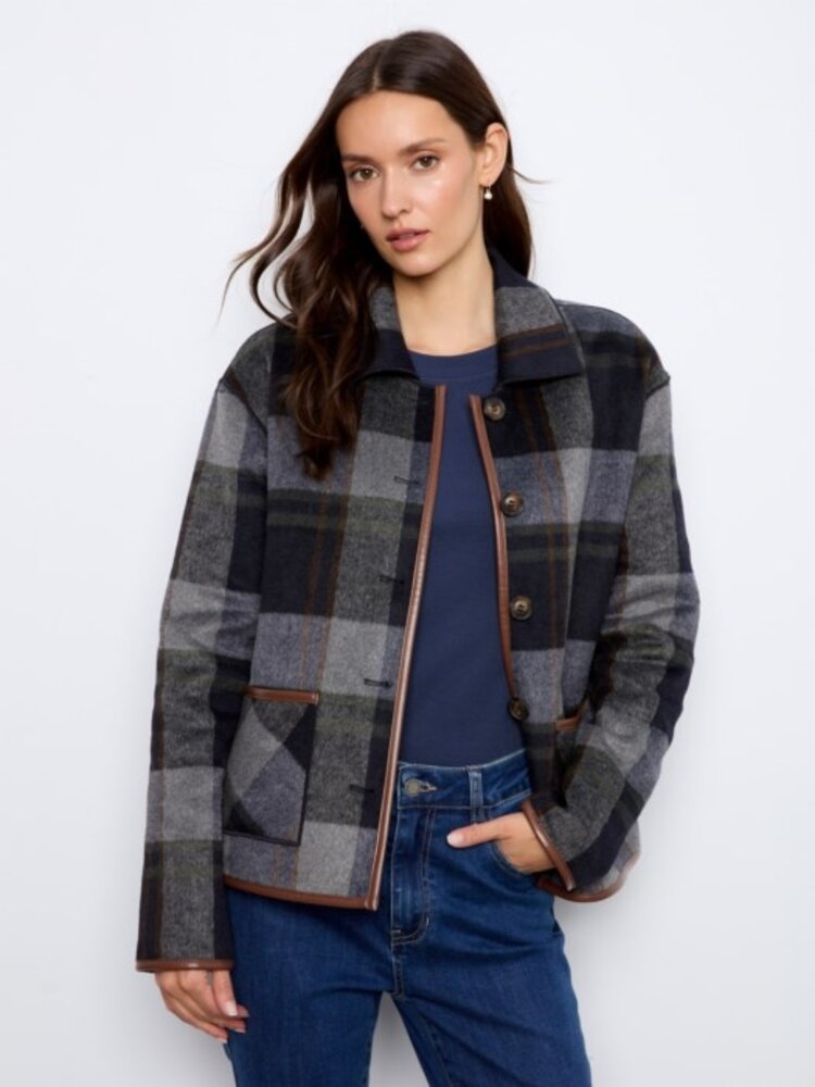 Charlie B Charlie B Reversible Plaid Jacket C6185Y