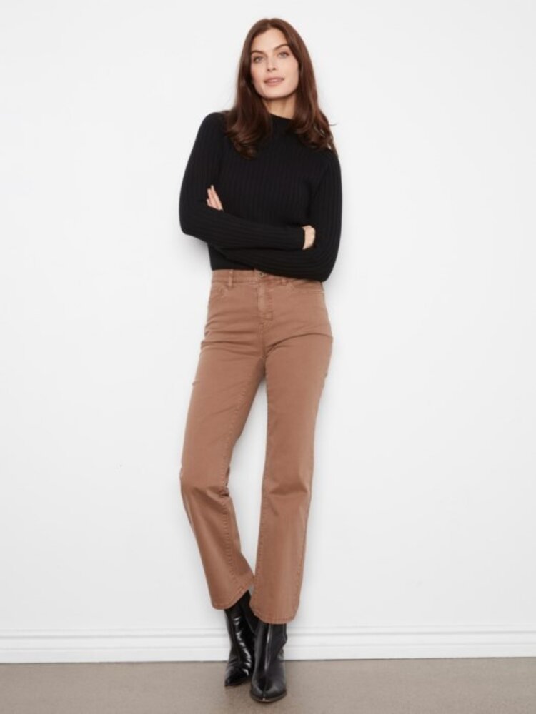 Charlie B Charlie B Straight Leg Coloured Twill Pants With Elastic Inside Waist C5584