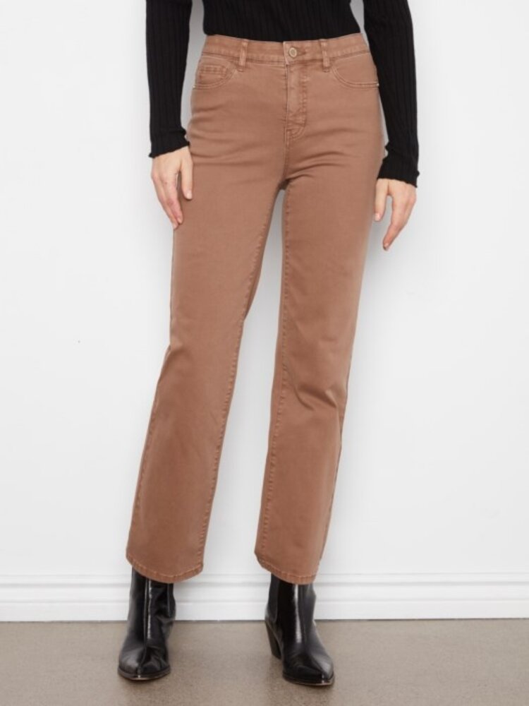 Charlie B Charlie B Straight Leg Coloured Twill Pants With Elastic Inside Waist C5584