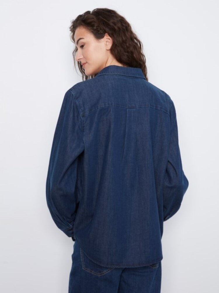 Charlie B Charlie B Tencel Shirt With Front Pocket C4716