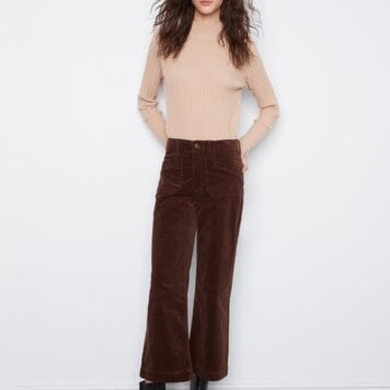 Charlie B Charlie B Cropped Wide Leg Corduroy Pants W/ Patch Pockets C5660RR