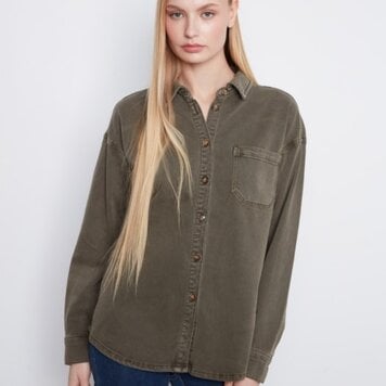 Charlie B Charlie B Smooth Twill Long Sleeve Overshirt C4715