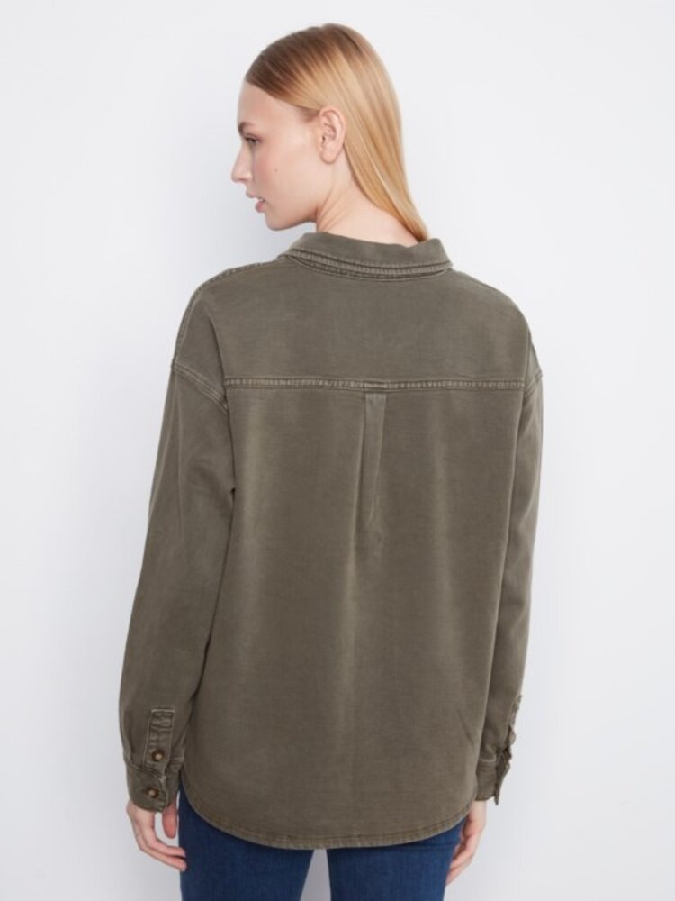 Charlie B Charlie B Smooth Twill Long Sleeve Overshirt C4715