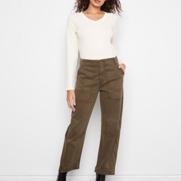 Charlie B Charlie B Smooth Twill Barrel Leg Pants C5812
