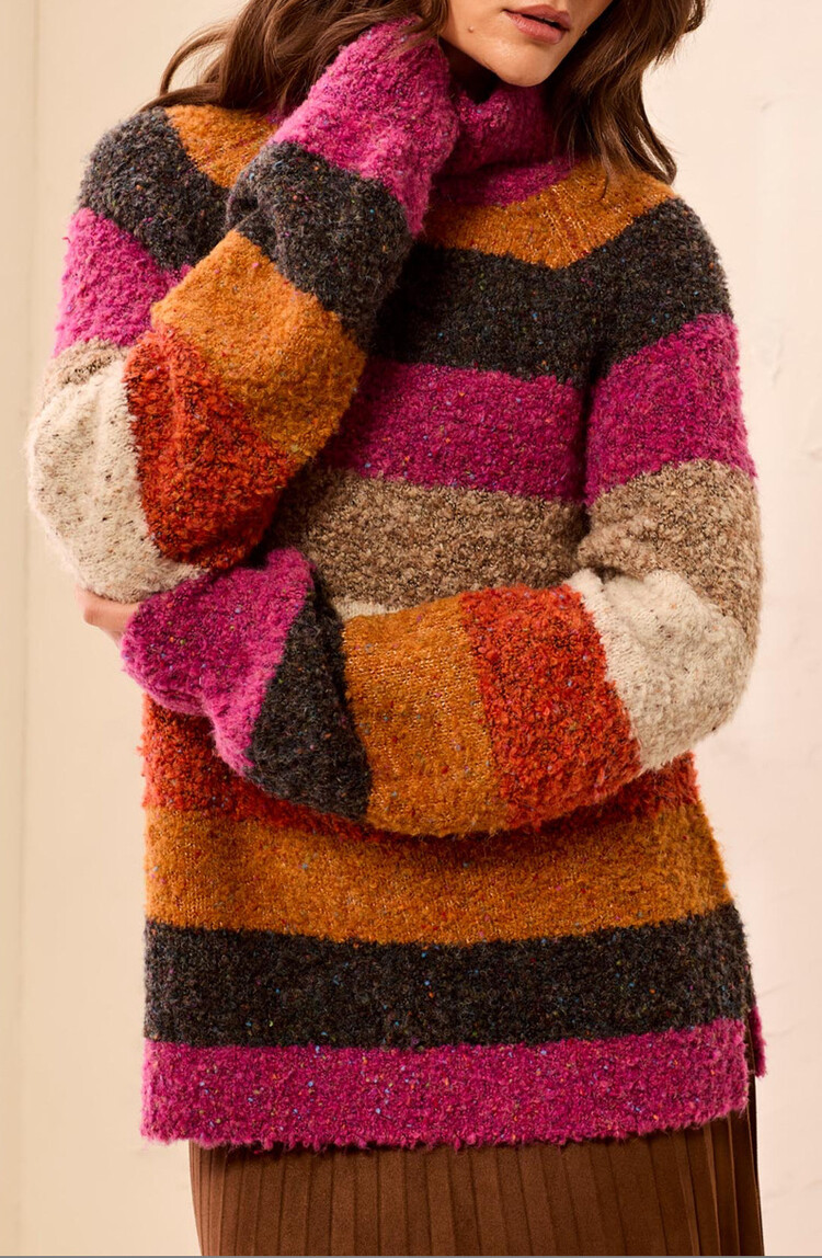 Tribal Tribal Long Sleeve Turtle Neck Sweater 3264O
