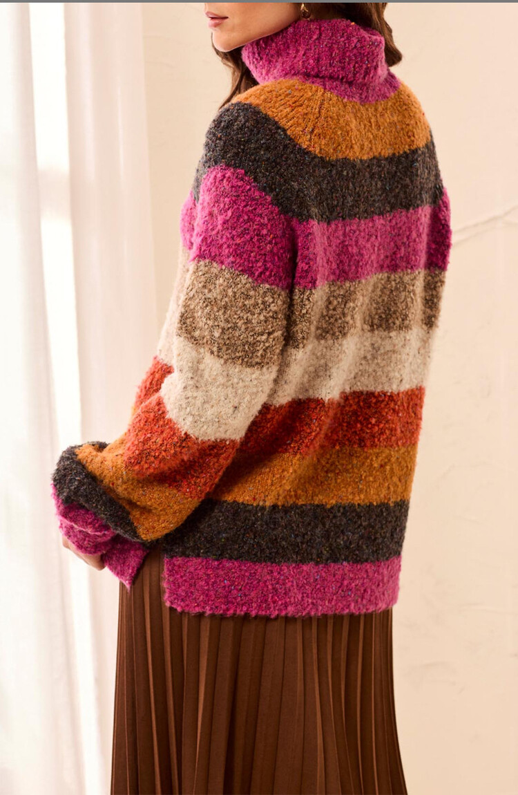 Tribal Tribal Long Sleeve Turtle Neck Sweater 3264O