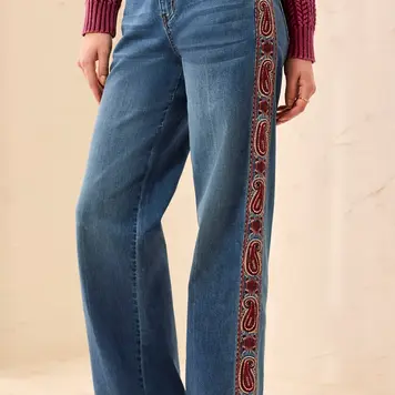 Tribal Tribal Audrey Wide Denim With Fancy Embroidery 6339O