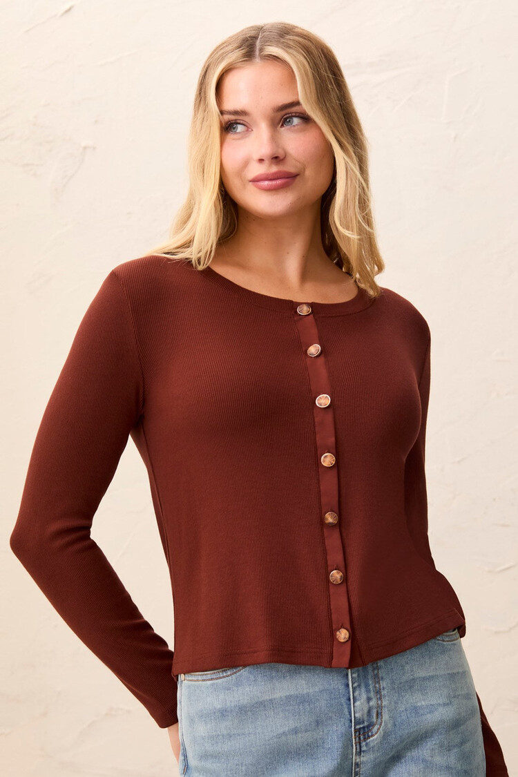 Tribal Tribal Wear 2 Ways Top/Cardigan With Fancy Buttons 6259O