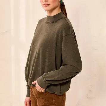 Tribal Tribal Garment Dye Bubble Sweatshirt W/ Rib 6353O