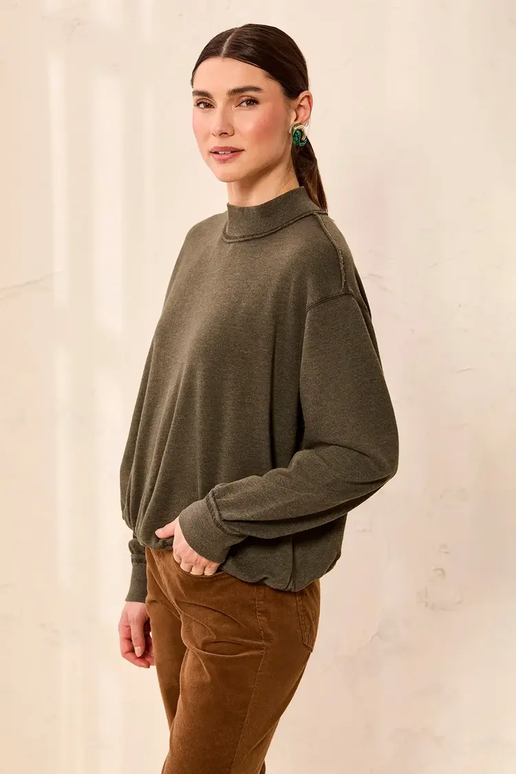 Tribal Tribal Garment Dye Bubble Sweatshirt W/ Rib 6353O