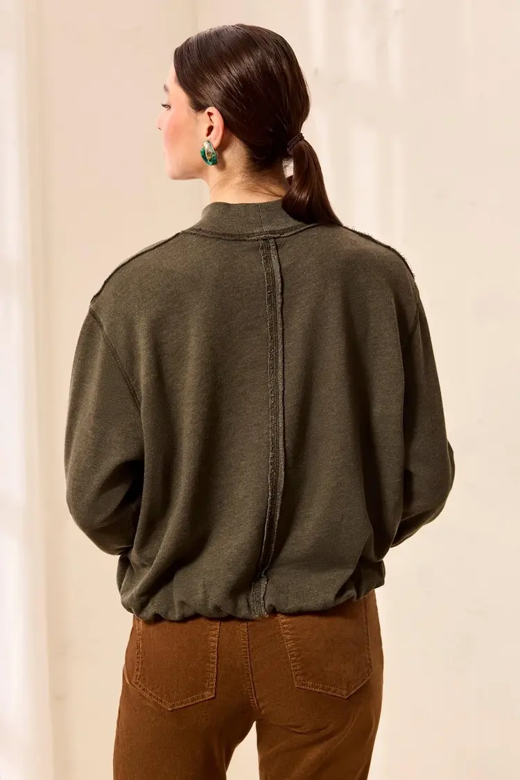 Tribal Tribal Garment Dye Bubble Sweatshirt W/ Rib 6353O