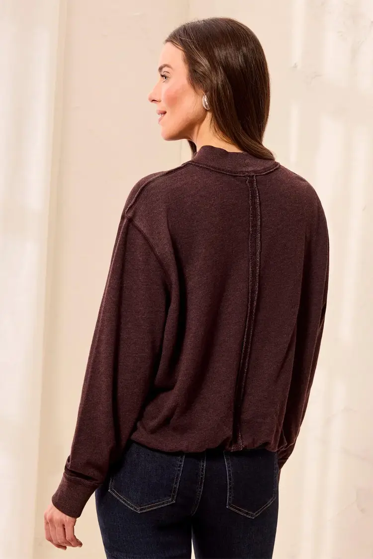Tribal Tribal Garment Dye Bubble Sweatshirt W/ Rib 6353O