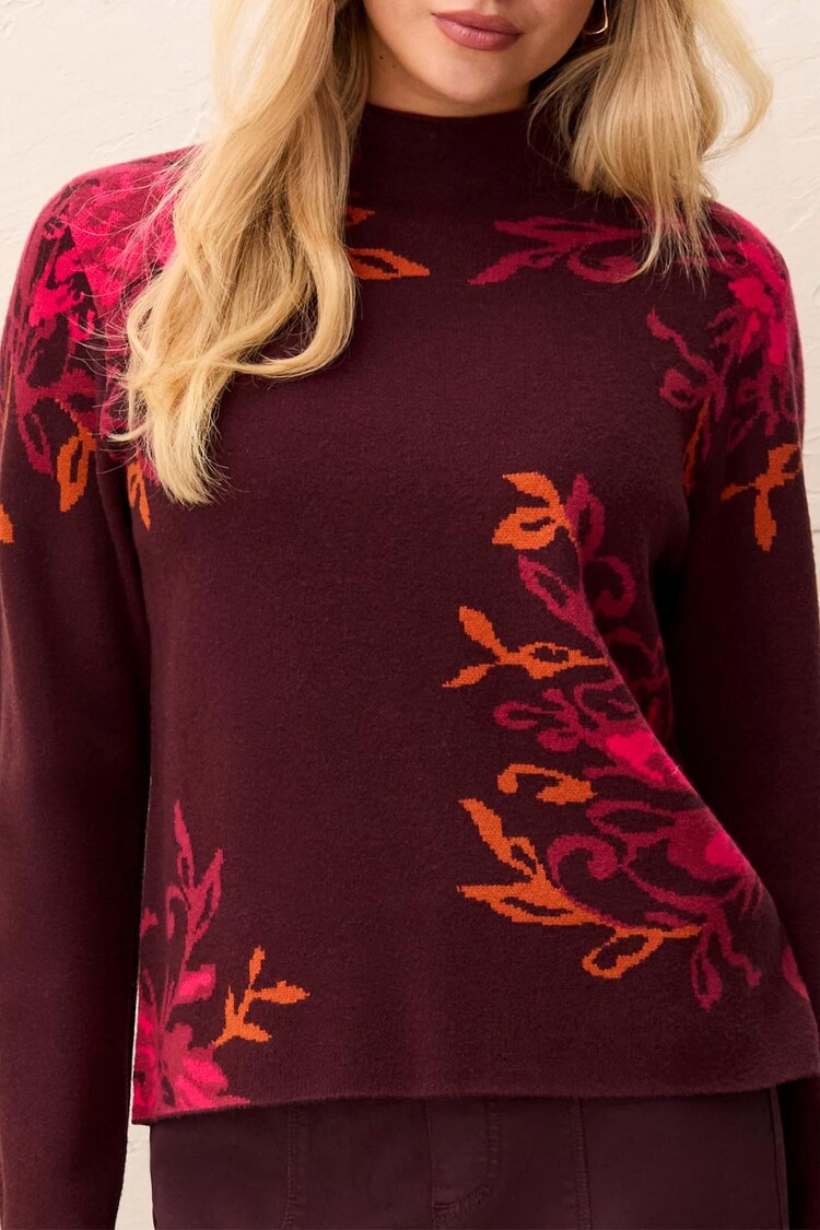Tribal Tribal Long Sleeve Funnel Neck Sweater 3227O