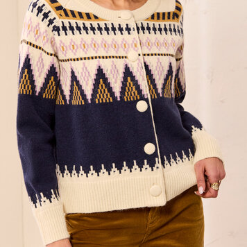 Tribal Tribal Long Sleeve Button Front Sweater Cardigan 2312O