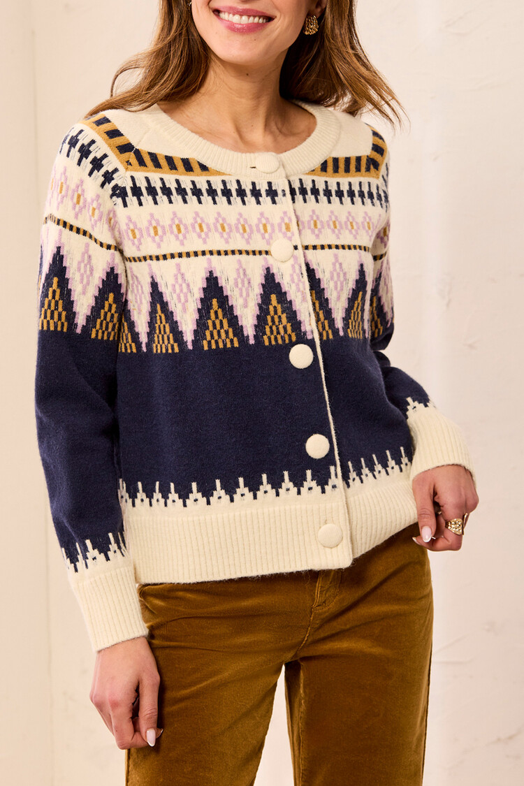 Tribal Tribal Long Sleeve Button Front Sweater Cardigan 2312O
