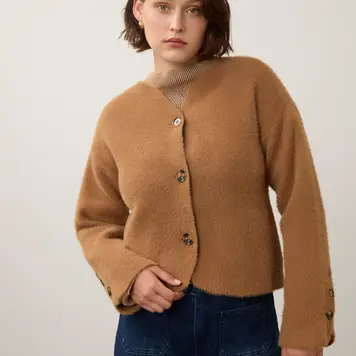 French Dressing Jeans FDJ Collarless Knit Jacket 10047431