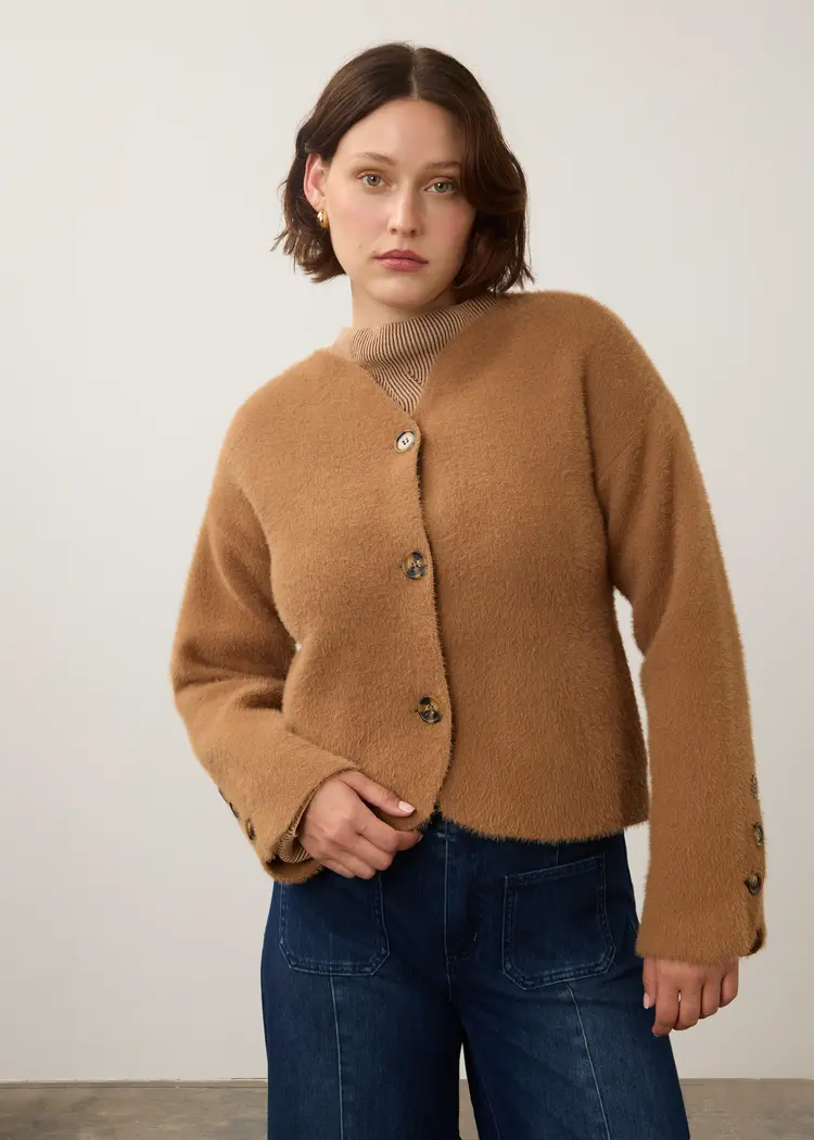 French Dressing Jeans FDJ Collarless Knit Jacket 10047431