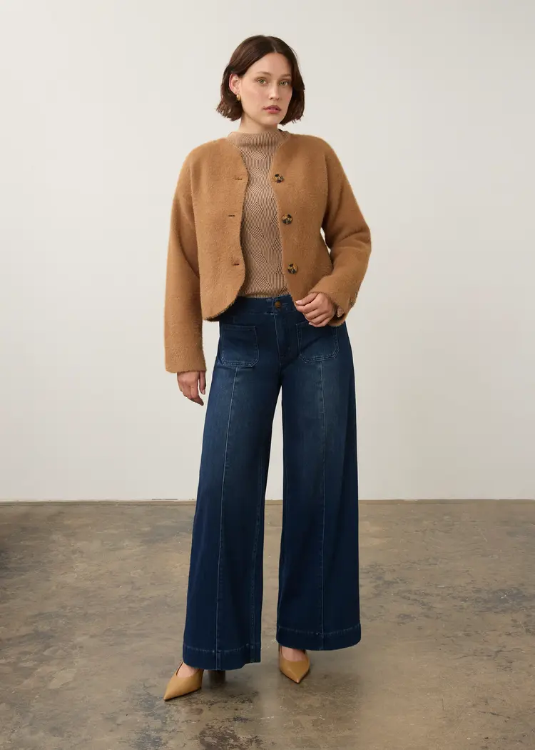 French Dressing Jeans FDJ Collarless Knit Jacket 10047431