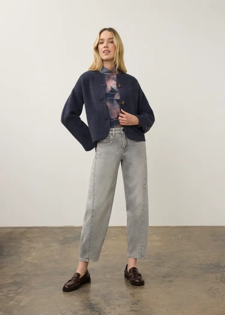 French Dressing Jeans FDJ Collarless Knit Jacket 10047431