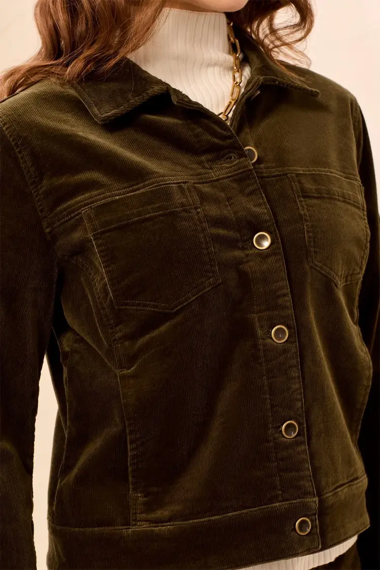 Tribal Tribal Long Sleeve Button Front Corduroy Jacket 3166O