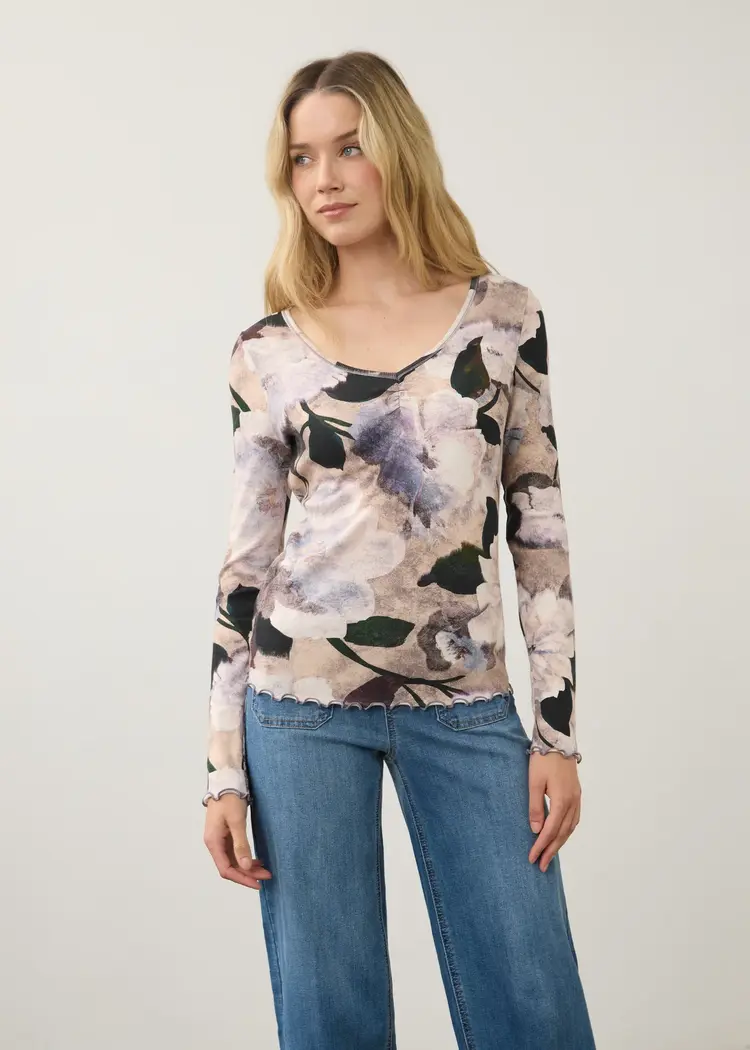 French Dressing Jeans FDJ Long Sleeve V Neck Top 3077161