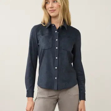 French Dressing Jeans FDJ Long Sleeve Suede Shirt 7476196