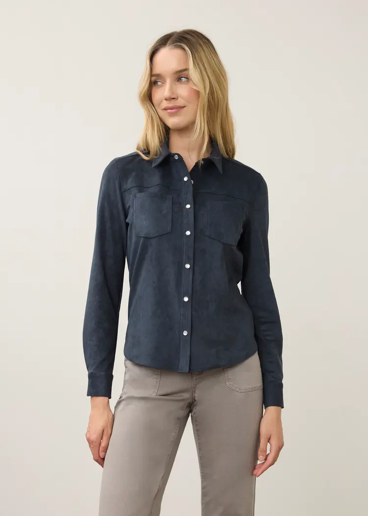 French Dressing Jeans FDJ Long Sleeve Suede Shirt 7476196