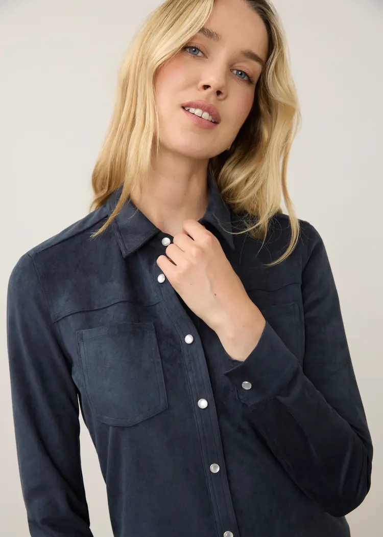 French Dressing Jeans FDJ Long Sleeve Suede Shirt 7476196