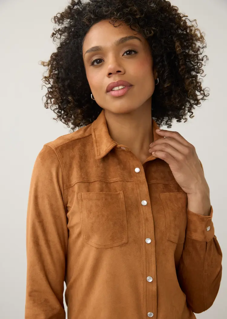 French Dressing Jeans FDJ Long Sleeve Suede Shirt 7476196