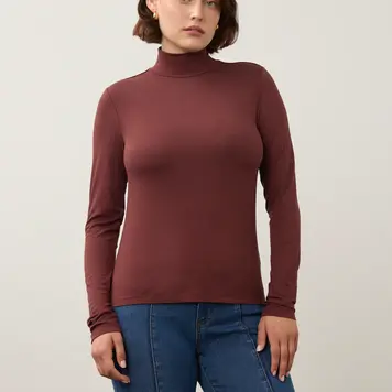 French Dressing Jeans FDJ Long Sleeve Mock Neck Top 3056756