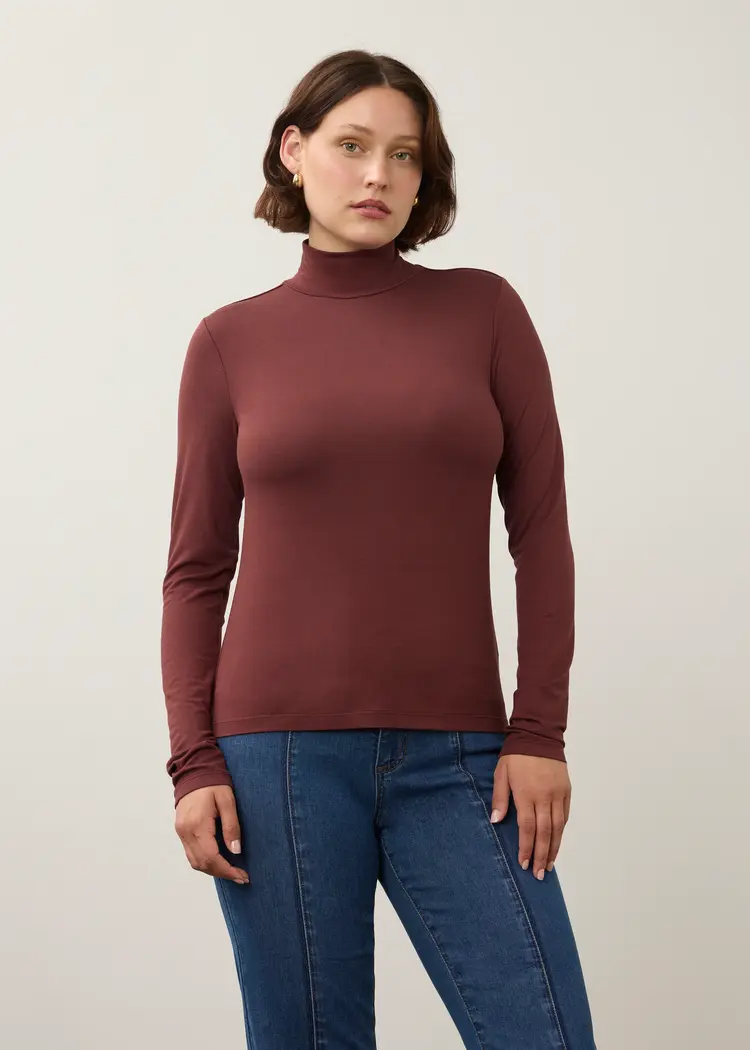 French Dressing Jeans FDJ Long Sleeve Mock Neck Top 3056756