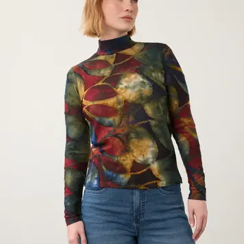 French Dressing Jeans FDJ Long Sleeve Mock Neck Top 3642126