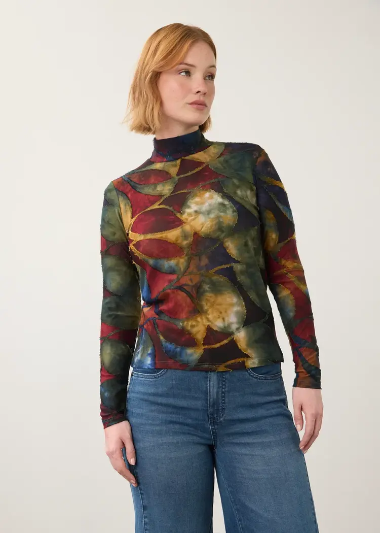 French Dressing Jeans FDJ Long Sleeve Mock Neck Top 3642126