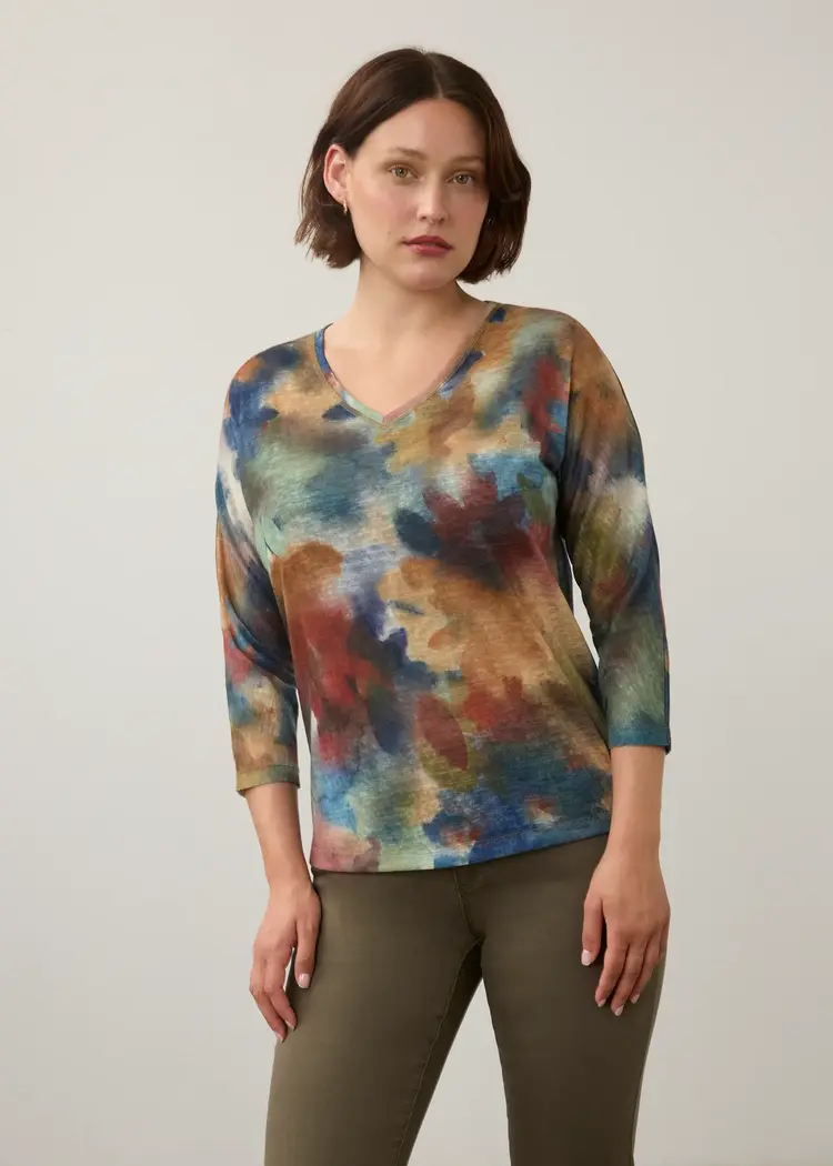 French Dressing Jeans FDJ Drop Shoulder V Neck Top 3556451
