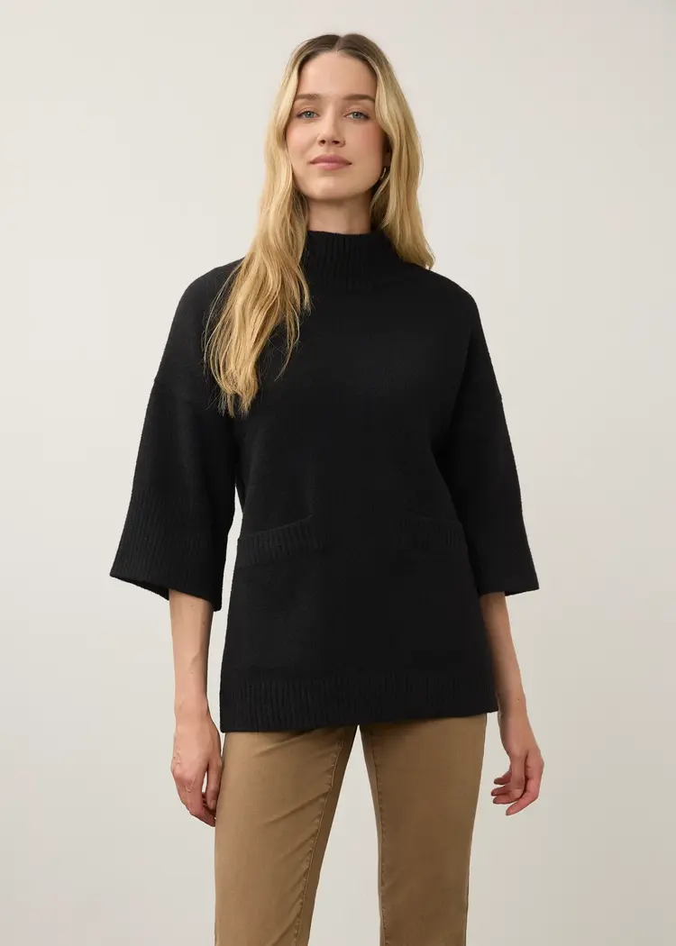 French Dressing Jeans FDJ Mock Neck Light Weight Sleeve Sweater 1189223