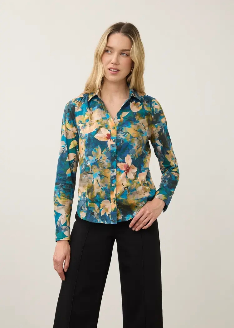 French Dressing Jeans FDJ Long Sleeve Split Neck Shirt 7902623