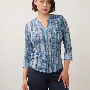 French Dressing Jeans FDJ Henley Top Gravity Indigo 3387844
