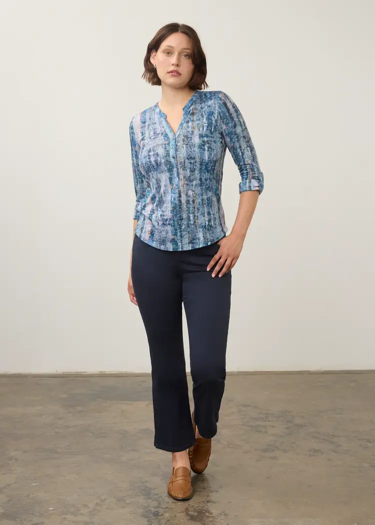 French Dressing Jeans FDJ Henley Top Gravity Indigo 3387844