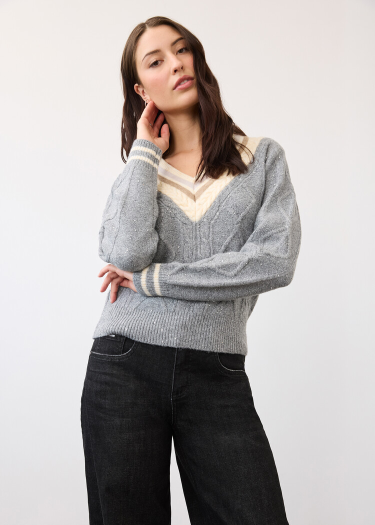 French Dressing Jeans FDJ Sparkle V-Neck Sweater 1091876