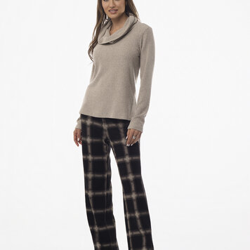 Pure Essence Pure Essence Long Sleeve Ribbed Cowl Neck Top 675-8122