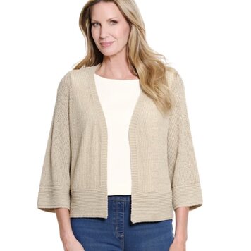 Multiples Multiples 3/4 Sleeve Open Front Knit Cardigan M36104KM