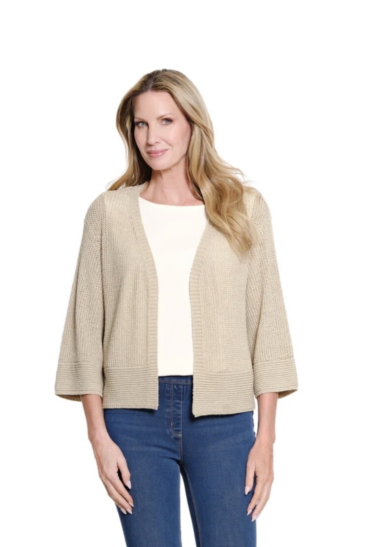 Multiples Multiples 3/4 Sleeve Open Front Knit Cardigan M36104KM
