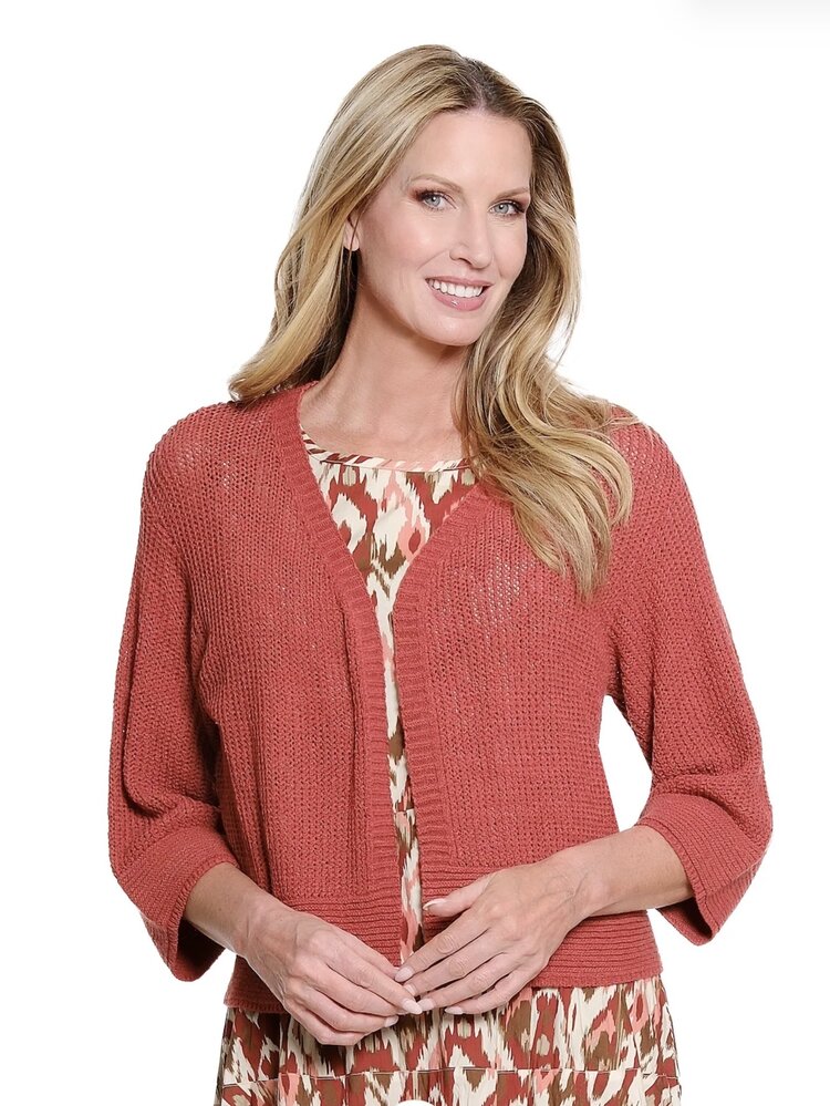 Multiples Multiples 3/4 Sleeve Open Front Knit Cardigan M36104KM