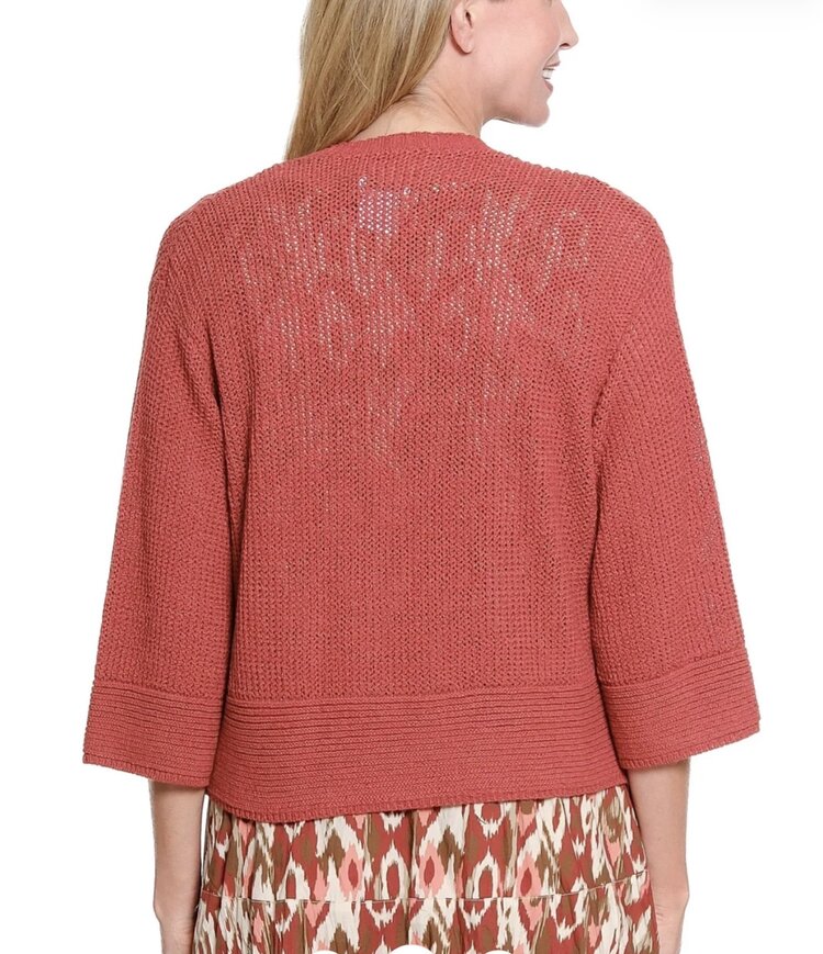 Multiples Multiples 3/4 Sleeve Open Front Knit Cardigan M36104KM