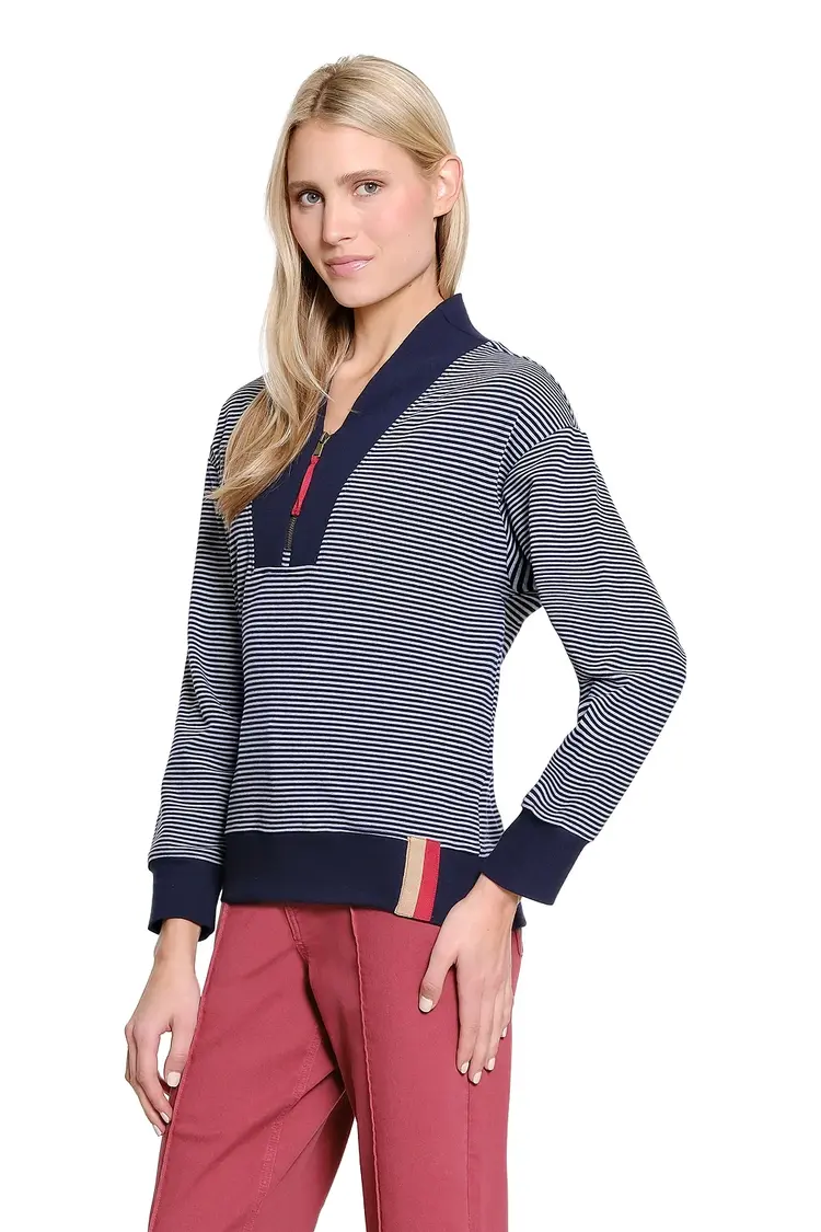 Tru Luxe Tru Luxe Shawl Collar Zip Front Sweater T36476TM
