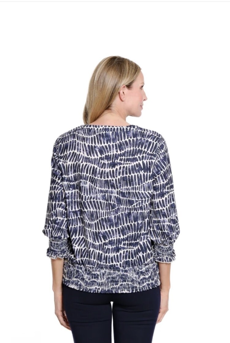 Multiples Multiples Smocked Cuff 3/4 Sleeve Top M36212TM