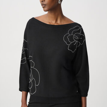 Joseph Ribkoff Joseph Ribkoff Pullover With Flower Applique 264957