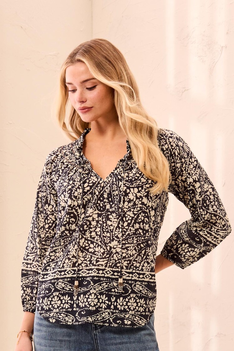 Tribal Tribal Blouse With Fancy Embroidery and Tassel 6341O