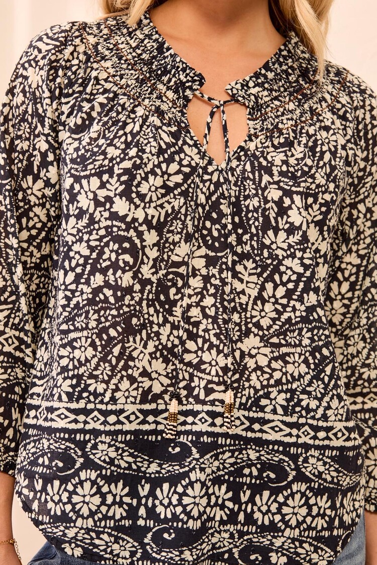 Tribal Tribal Blouse With Fancy Embroidery and Tassel 6341O