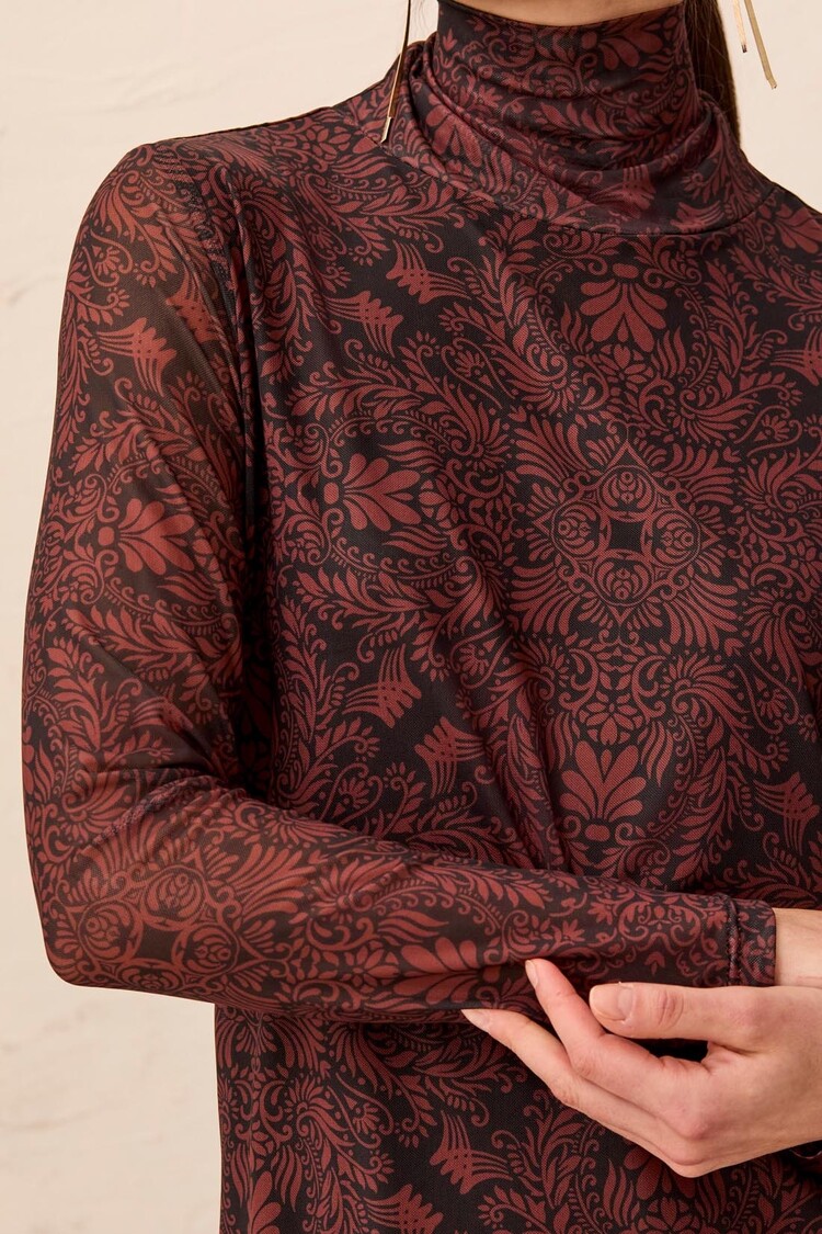 Tribal Tribal Turtleneck Lined Top 5621O